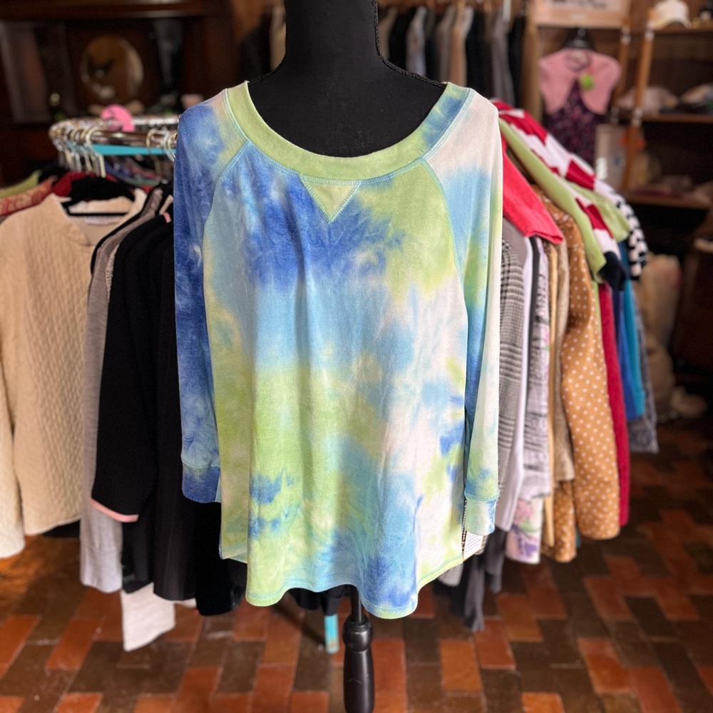 Ruby Rd Petite Large tie dye soft fabric tunic top 2431